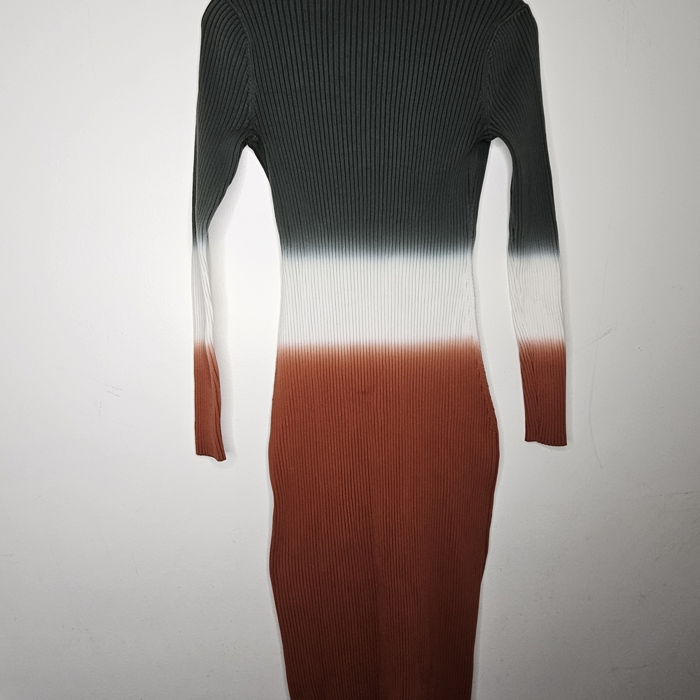 Derek Lam Green and Orange Ombre Long Sleeve Dress - Picture 3 of 3